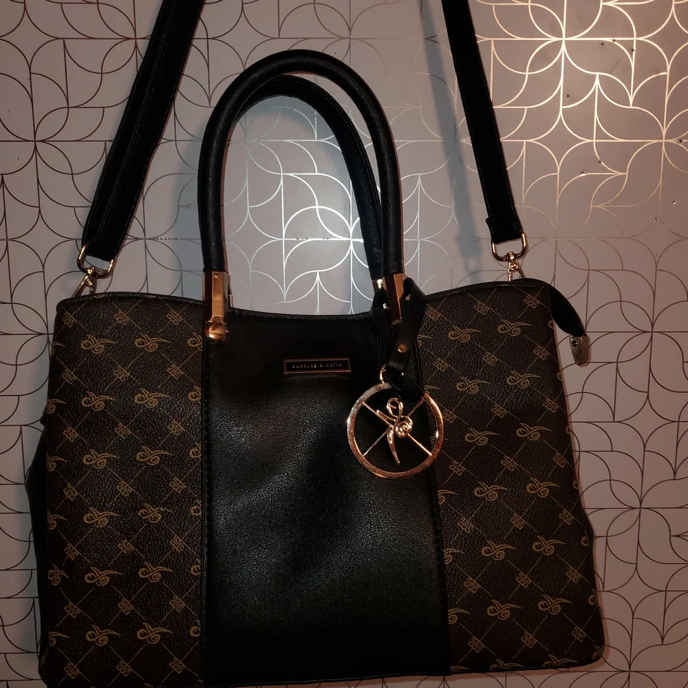 Classic Black & Brown Monogram Satchel Handbag